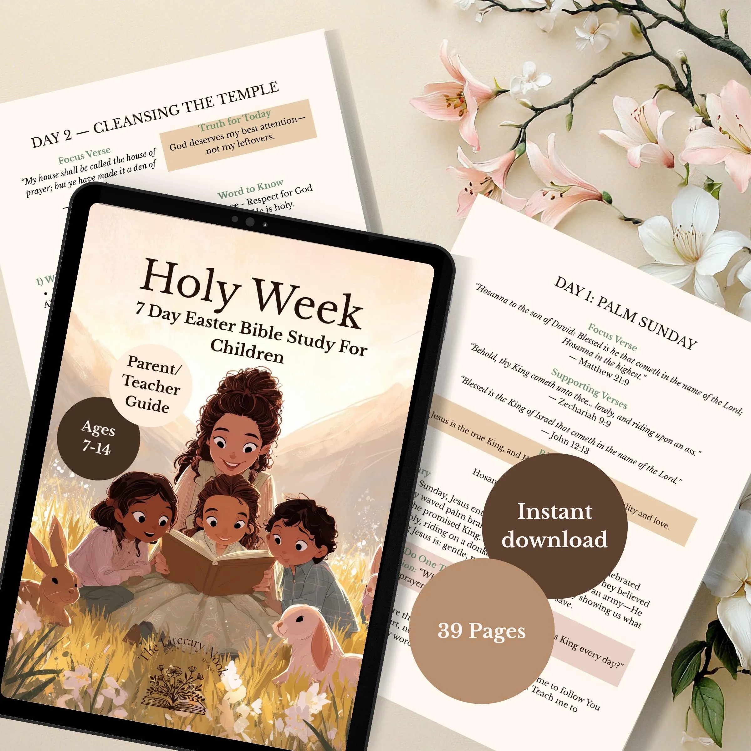 Kids Easter Bible Study Holy Week Workbook for Ages 7-14 KJV
