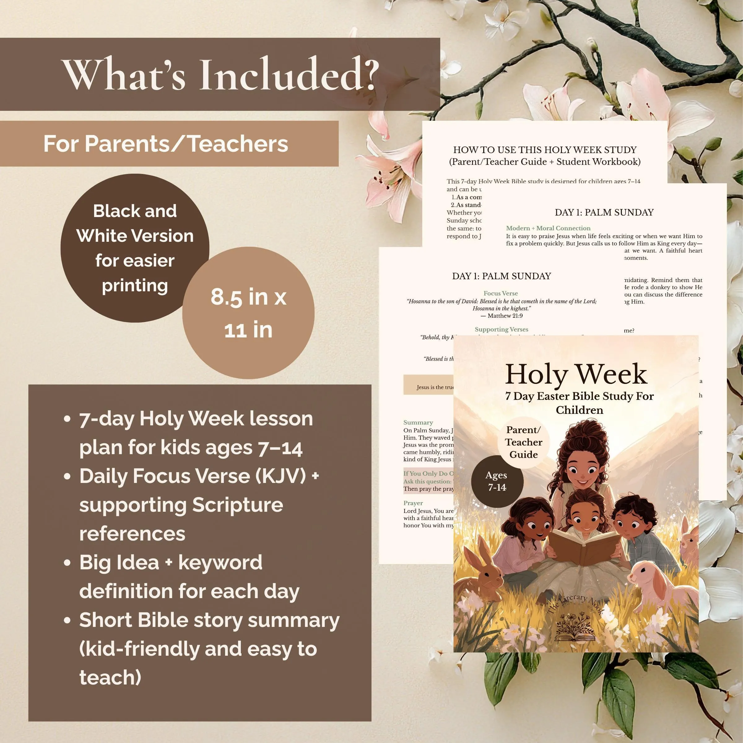 Kids Easter Bible Study Holy Week Workbook for Ages 7-14 KJV