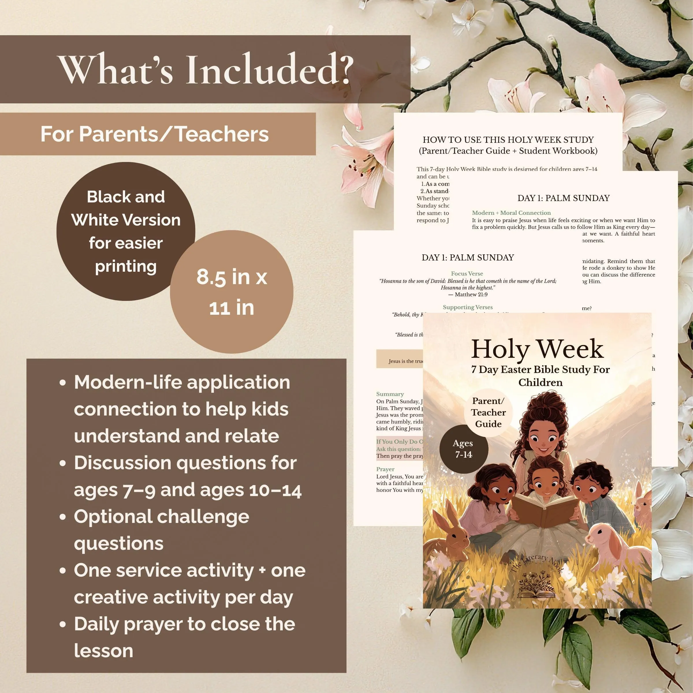Kids Easter Bible Study Holy Week Workbook for Ages 7-14 KJV