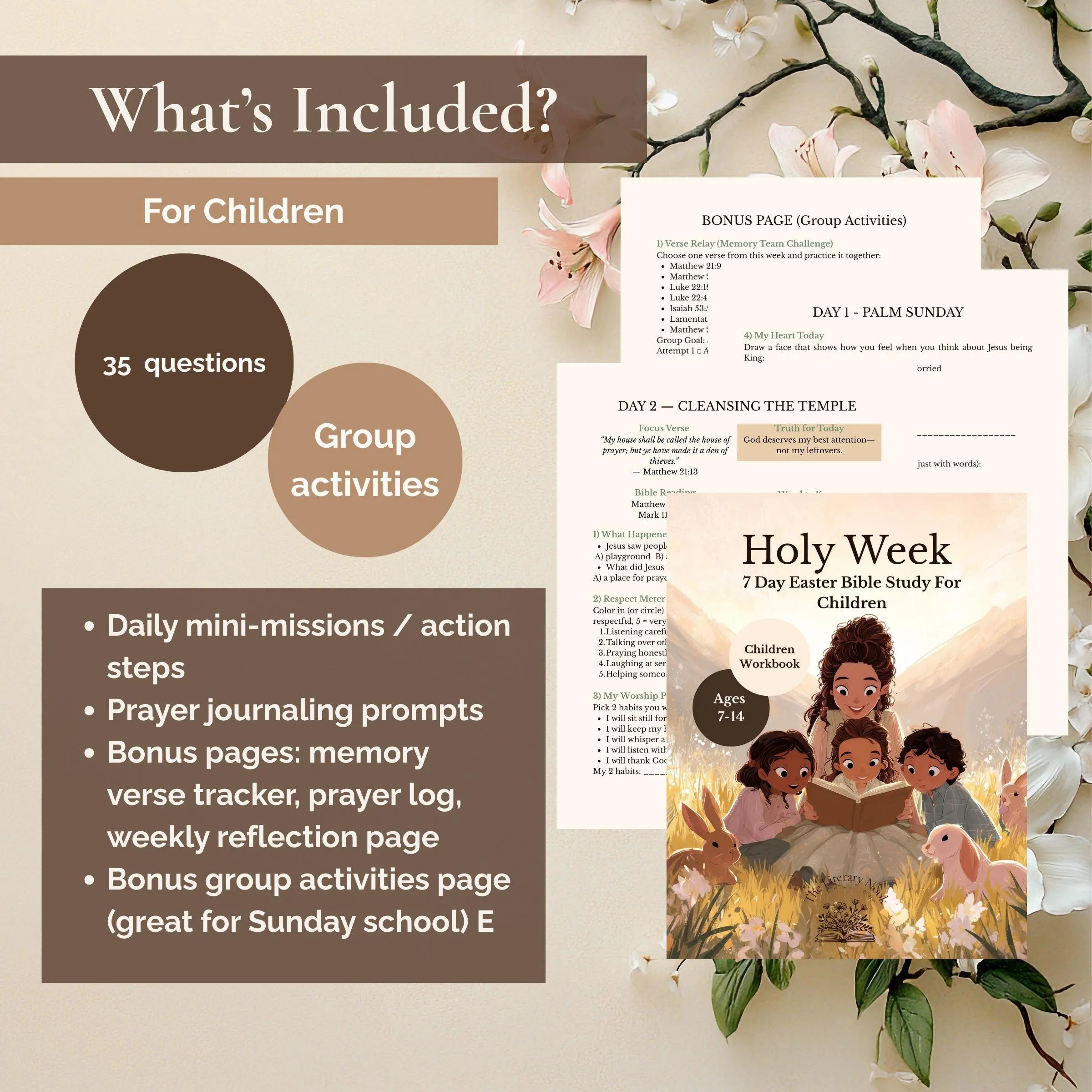 Kids Easter Bible Study Holy Week Workbook for Ages 7-14 KJV