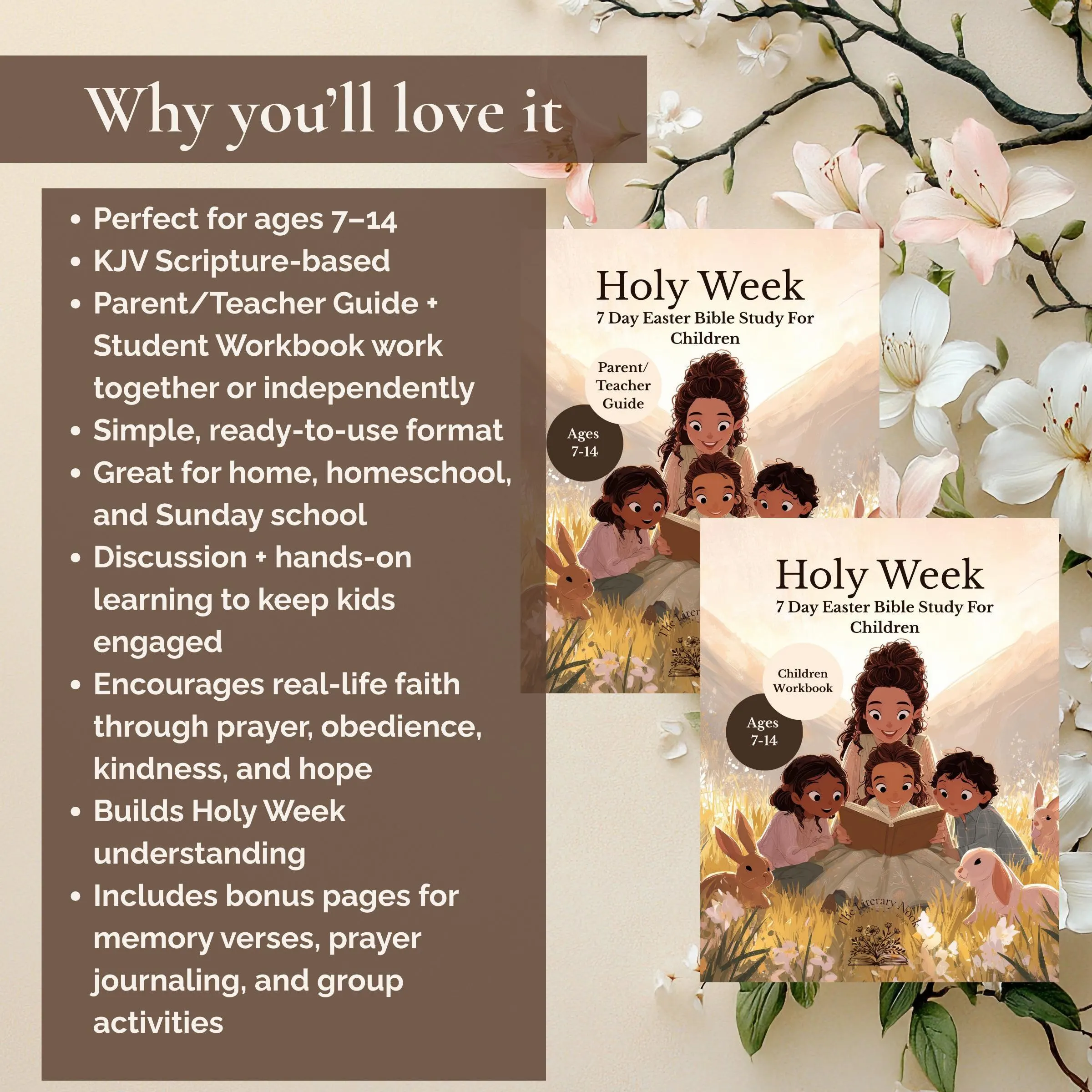 Kids Easter Bible Study Holy Week Workbook for Ages 7-14 KJV